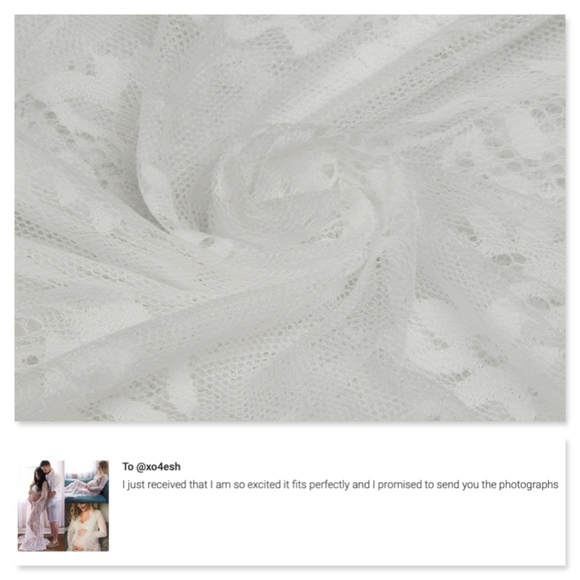 Maternity Lace Photoshoot Gown in White - Picture 4 of 9